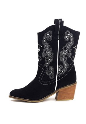 Botas Cuero Texanas Negro Ocai Tijuana