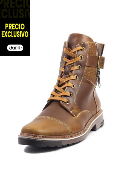 Bota Cuero Hombre Miel Ocai Cronos