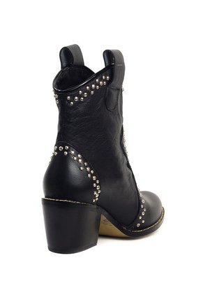 Botín Cuero Texano Negro Ocai Las Vegas