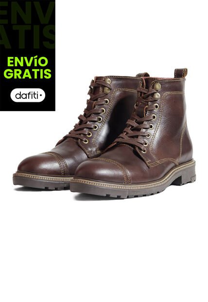 Bota Cuero Hombre Café Oscuro Ocai Viggo