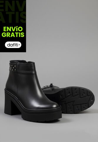Botas Cuero Mujer Negro Chic Ocai