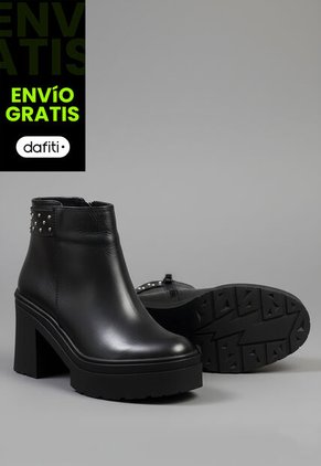 Botas Cuero Mujer Negro Chic