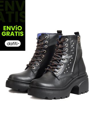 Bota En Cuero Mujer Negro Ocai Rebel Ocai