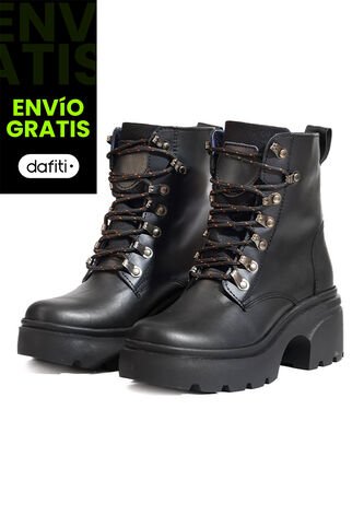 Bota En Cuero Mujer Negro Ocai Hadara Ocai