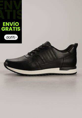 Tenis Cuero Para Hombre Negro Con Diseño Sofisticado Nero Ocai