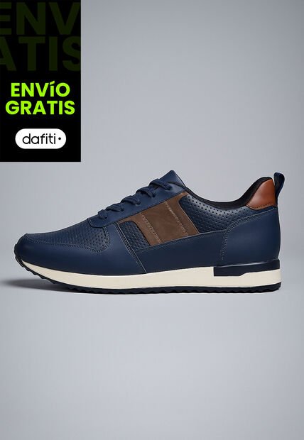 Tenis Cuero Para Hombre Azul Con Diseño Sofisticado Harrow