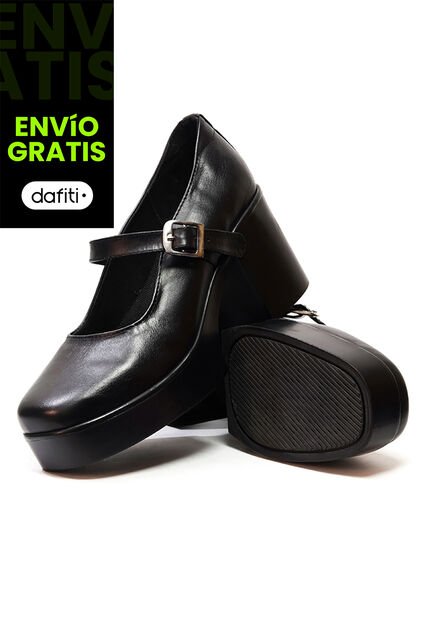 Zapatos Tacón Cuero Mafalda Negro Ocai Ginebra 001