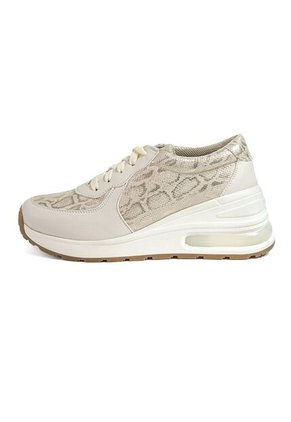Tenis Mujer Beige X Animal Print Ocai Kate