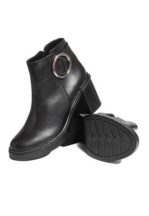 Botín Cuero Mujer Negro Ocai Jade