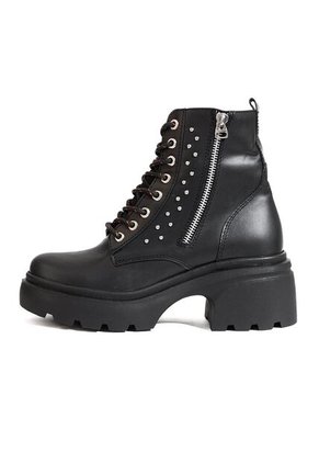 Bota En Cuero Mujer Negro Ocai Rebel