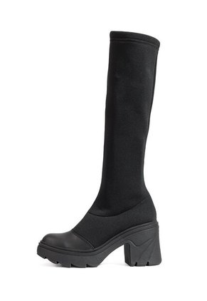 Bota En Cuero Tipo Media Mujer Negro Ocai Eclipse