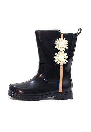 Bota Caucho Negro Ocai Kelly Flor 001