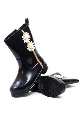 Bota Caucho Negro Ocai Kelly Flor 001