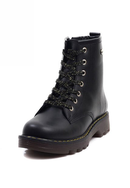 Bota Niña Casual Cuero Negro Ocai Valery