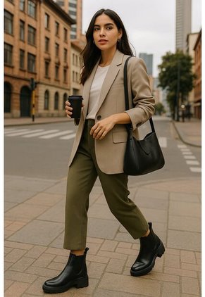 Bota Cuero Mujer Negro Luciana