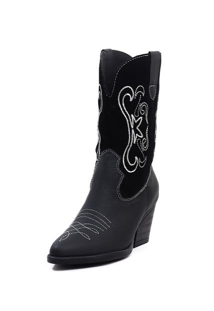 Bota Texana Cuero Mujer Negro Ocai Arizona