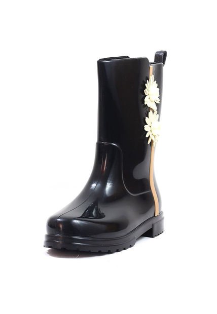 Bota Caucho Negro Ocai Kelly Flor 001