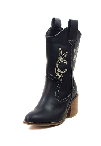 Botas Cuero Texanas Negra Ocai Dallas