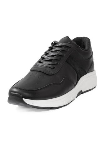 Tenis Cuero Premium Chunky Hombre Negro Grafito Ocai T207 Ocai