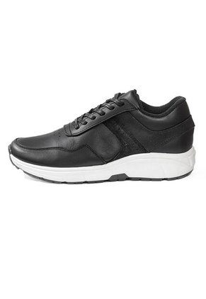 Tenis Cuero Premium Chunky Hombre Negro Grafito Ocai T207