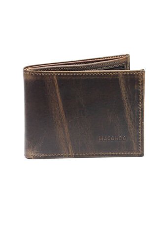 Billetera Cuero Para Hombre Café MCND01 Ocai