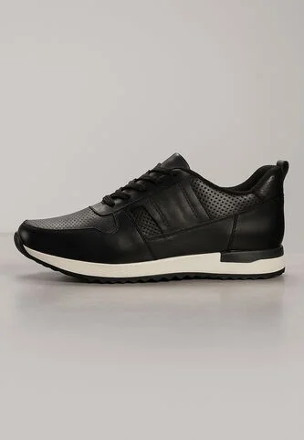 Tenis Cuero Para Hombre Negro Con Diseño Sofisticado Nero Ocai