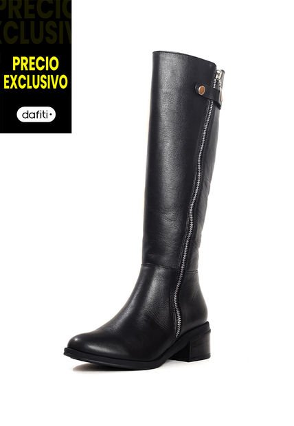 Bota Cuero Mujer Negro Ocai Cata 001