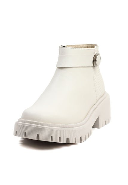 Bota Cuero Casual Blanco Hueso Ocai Alice