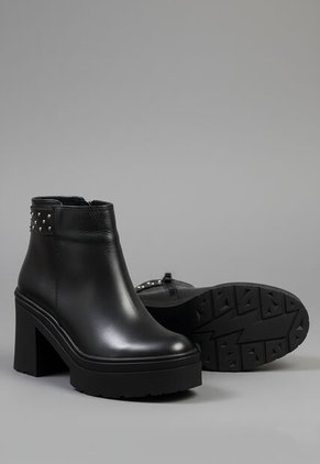 Botas Cuero Mujer Negro Chic
