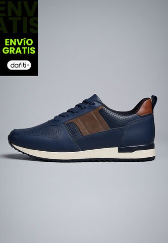 Tenis Cuero Para Hombre Azul Con Diseño Sofisticado Harrow Ocai