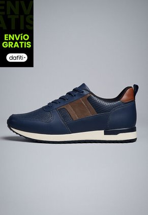 Tenis Cuero Para Hombre Azul Con Diseño Sofisticado Harrow