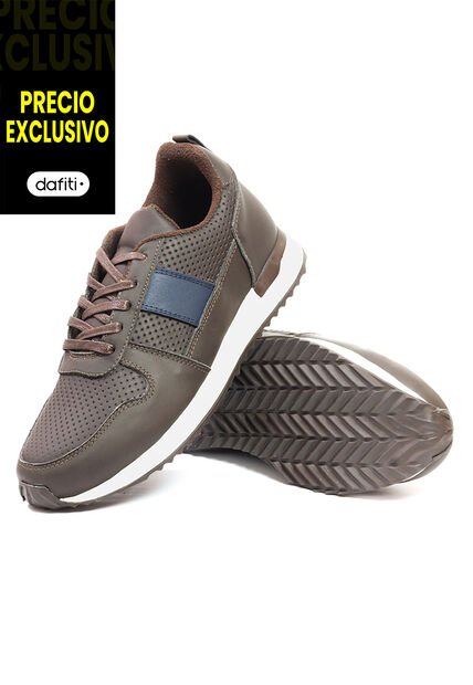 Tenis Cuero Hombre Café Azul Ocai Iván 001