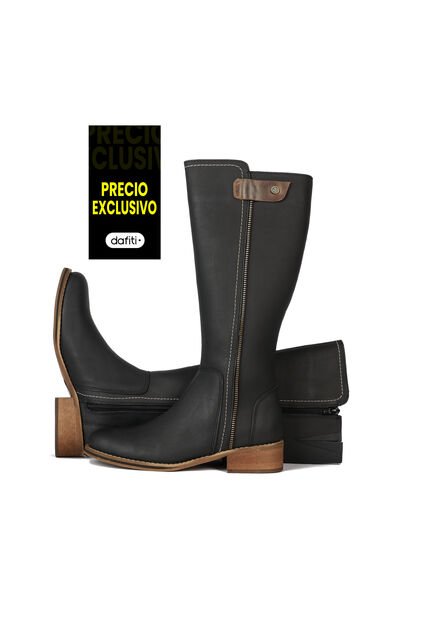 Botas Cuero Mujer Negro OCAi EKV05