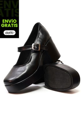 Zapatos Tacón Cuero Mafalda Negro Ocai Ginebra 001