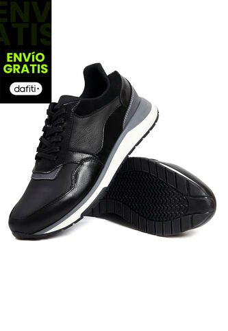 Tenis Cuero Hombre Negro Ocai Atlanta Ocai