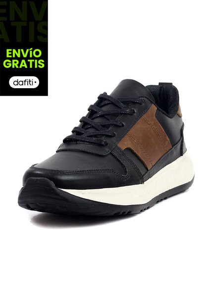 Tenis Cuero Hombre Negro Por Miel Ocai Ivan 003