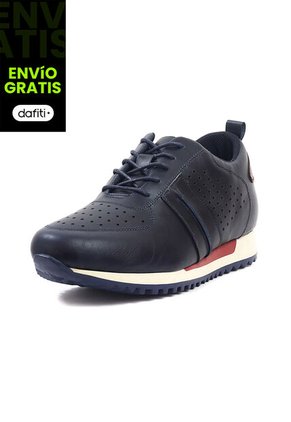 Tenis Cuero Hombre Azul Ocai Gino