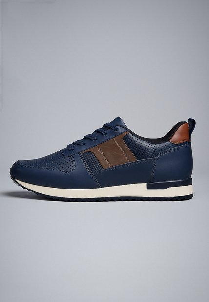 Tenis Cuero Para Hombre Azul Con Diseño Sofisticado Harrow