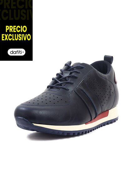 Tenis Cuero Hombre Azul Ocai Gino