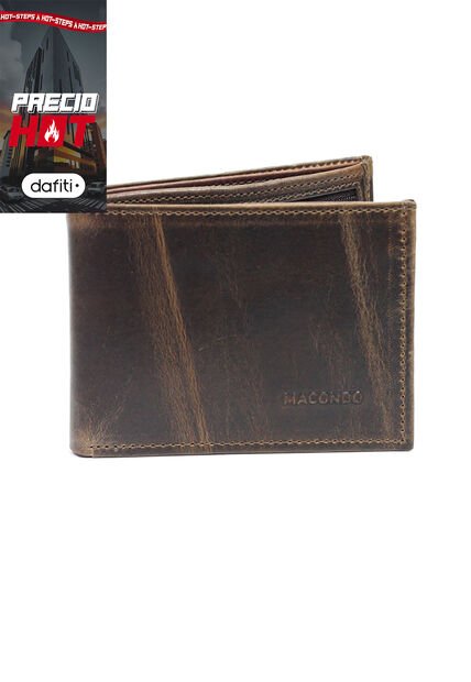 Billetera Cuero Para Hombre Café MCND01