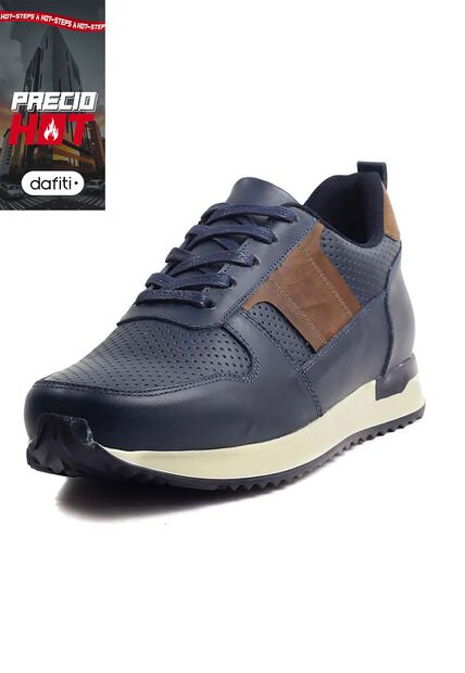 Tenis Cuero Azul Ocai Ivan 001