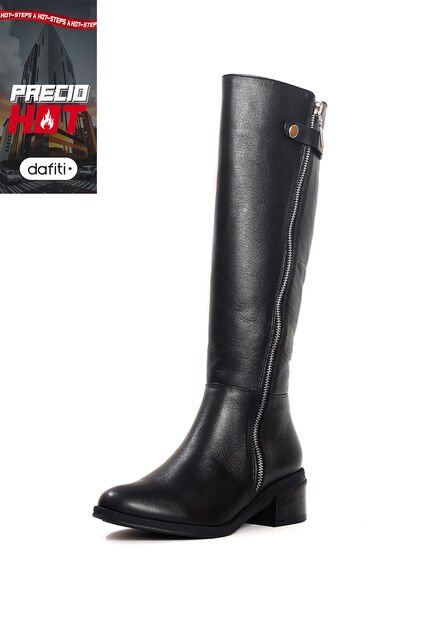 Bota Cuero Mujer Negro Ocai Cata 001
