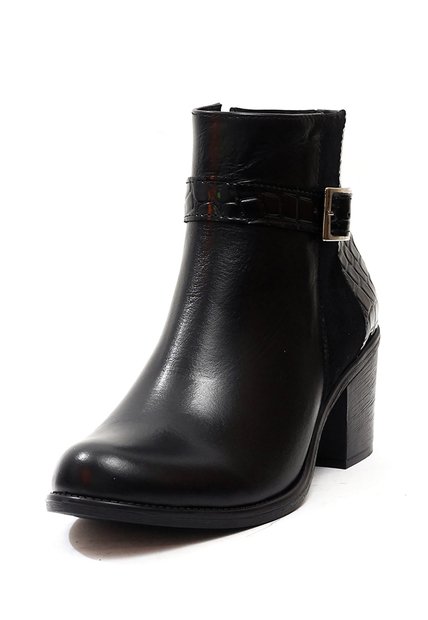 Botín Cuero Mujer Negro Ocai Danna 001