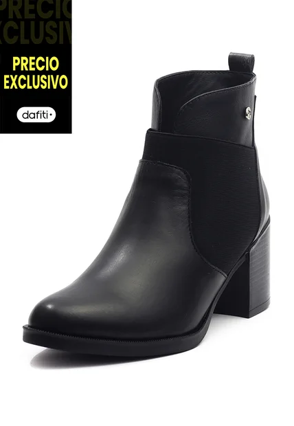 Botin Cuero Mujer Negro Ocai Sara 001
