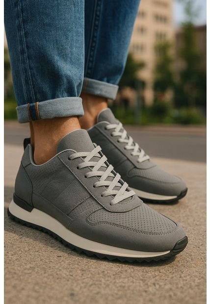 Tenis Cuero Hombre Ocai Iván 001 Gris