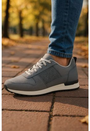 Tenis Cuero Hombre Ocai Iván 001 Gris