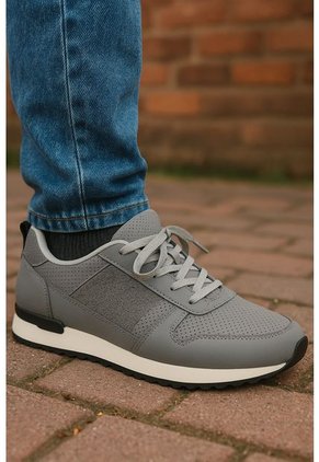 Tenis Cuero Hombre Ocai Iván 001 Gris