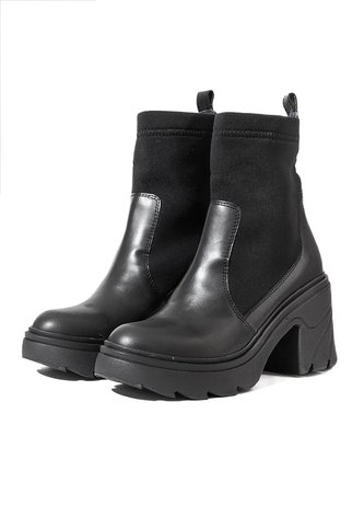 Bota En Cuero Tipo Media Mujer Negro Ocai Halsey Ocai