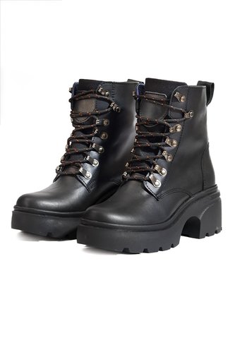 Bota En Cuero Mujer Negro Ocai Hadara Ocai