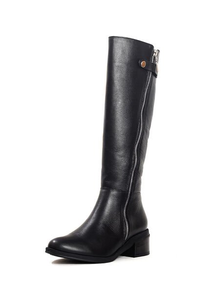 Bota Cuero Mujer Negro Ocai Cata 001